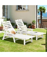 Patio Chaise Lounge Chair with 4 Position Backrest