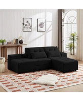 Modular Corduroy Sofa with Ample Storage and Customizable Design