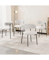 4-Piece Velvet Dining Chairs with Metal Legs