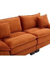 Comfy Corduroy Sleeper Sofa with Pillows for Home or Office