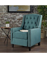 Classic Teal Fabric Push Back Chair