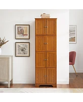 72" Storage Cabinet with Doors & Shelves, Oak(75 characters)