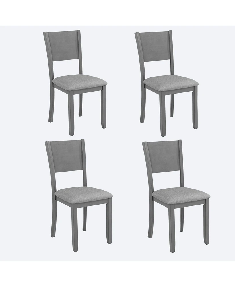 Dining Chairs set for 4,Kitchen Chair with Padded Seat, Side Chair for Dining Room, Gray