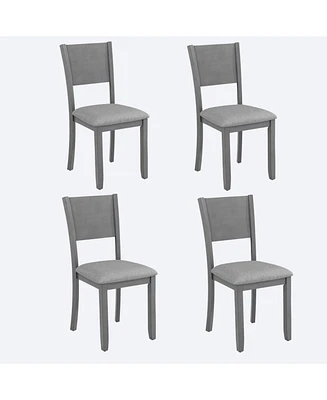 Dining Chairs set for 4,Kitchen Chair with Padded Seat, Side Chair for Dining Room, Gray