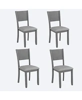 Dining Chairs set for 4,Kitchen Chair with Padded Seat, Side Chair for Dining Room, Gray