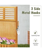 Wooden Raised Garden Bed with Privacy Screen