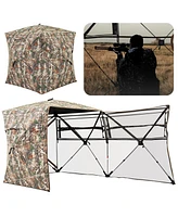 360° One Way See Through Hunting Blind Ground Blind with Portable Carrying Bag