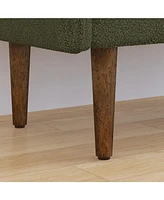 Teddy velvet storage stool,, with storage space, suitable for apartments, living rooms and bedrooms-green(45.98"16.75"21.75")