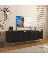 Modern warm Black Tv cabinet for 80 inch Tv Stands, for Living Room Bedroom