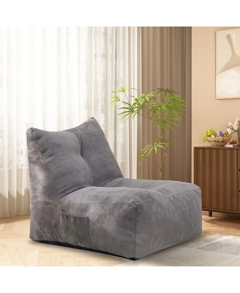 Cozy Inflatable Bean Bag Chair with High-Density Foam for Comfort