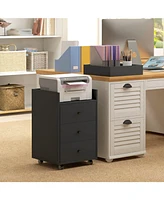 3 Drawer Home Office Storage Cabinet, Office Drawer on Wheels with Removable Tray, Under Desk Printer Stand with Storage