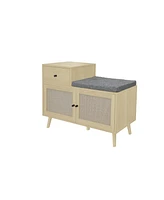 2 door shoe cabinet with 1 drawer, Freestanding Modern Shoe Storage Cabinet, for Entryway