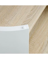 2-Layer Storage Nightstand Table (Natural and White)