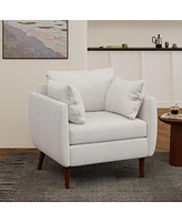 Modern Club Chair with Sophisticated Style and Walnut Wood Finish