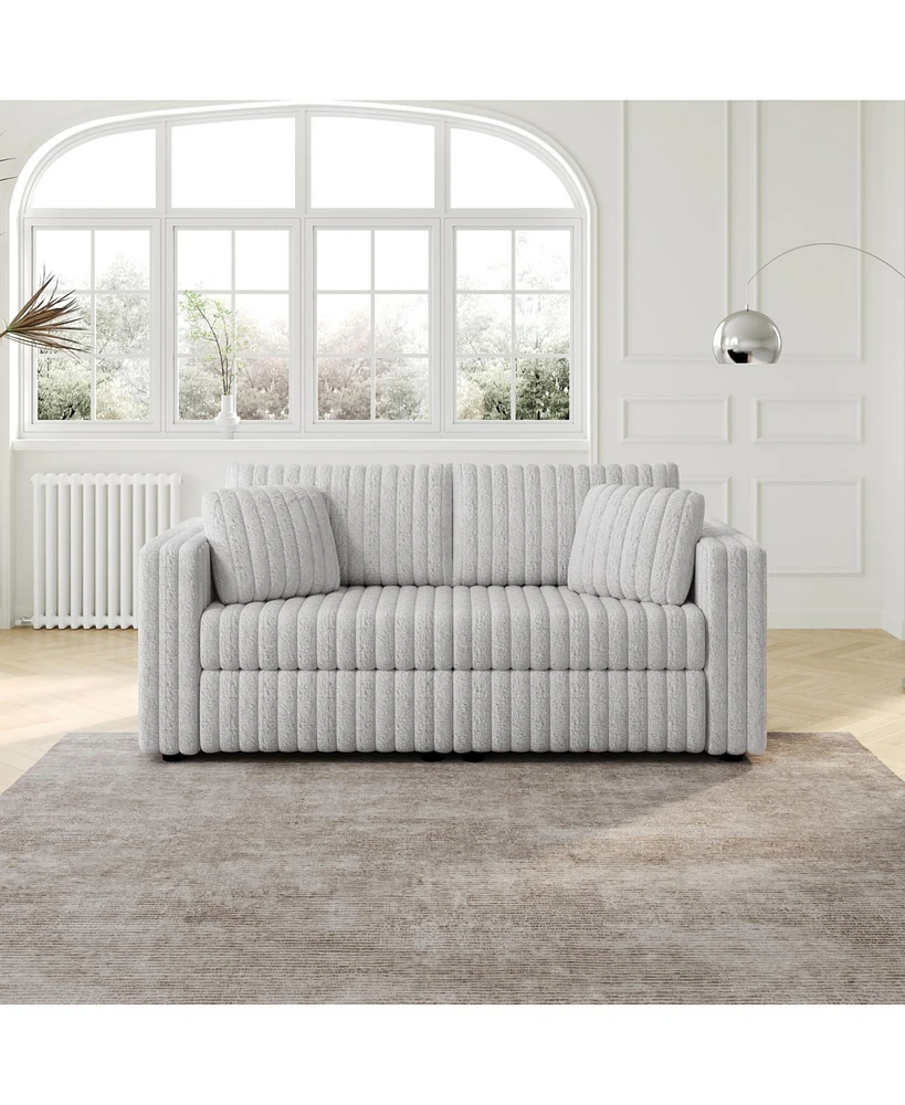 75.6" Light Gray Modular Sofa - Comfortable, Modern Design