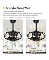 18" Caged Ceiling Fan with Remote, Timer (3 Speeds)