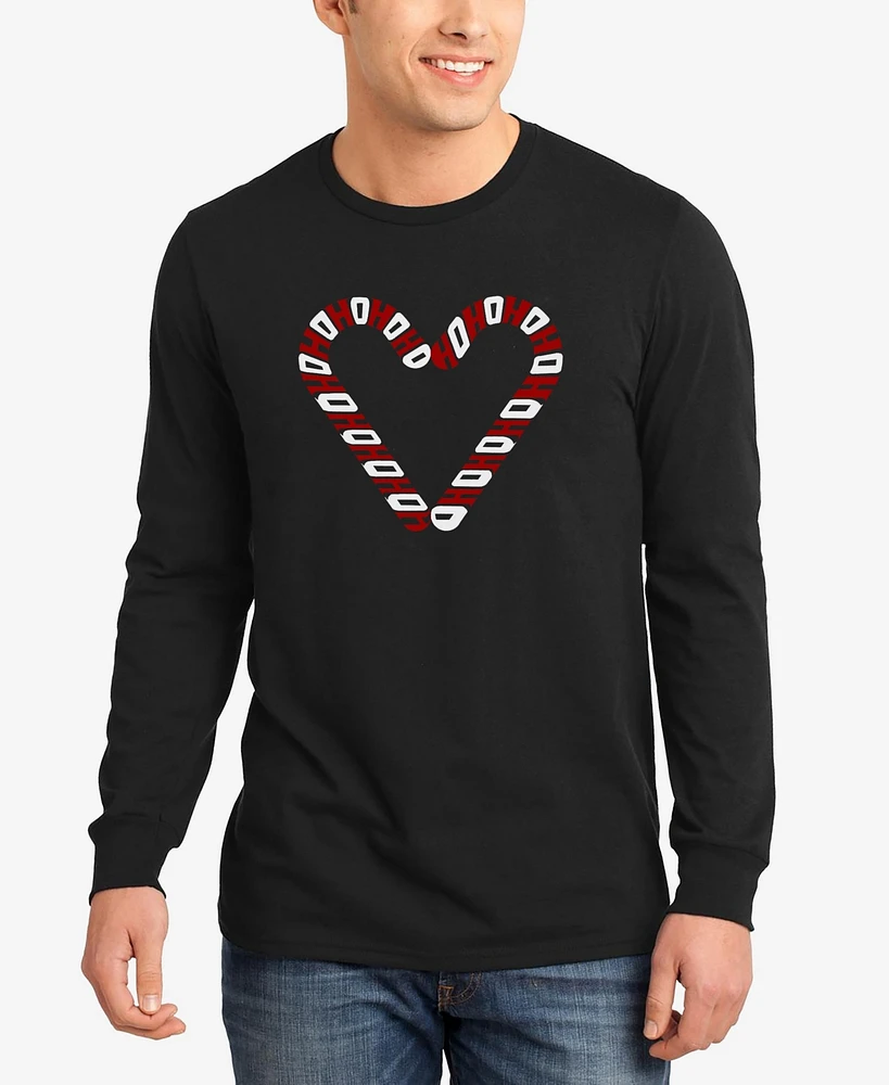 La Pop Art Men's Candy Cane Word Long Sleeve T-Shirt