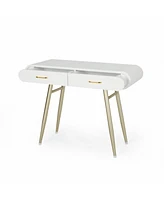 Sleek and Sophisticated Neutrals: Vanity Table with Drawers