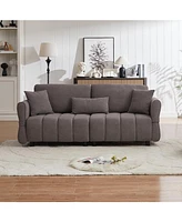 80" Premium Chenille Sofa, 2 Cushions & Lumbar Pillow