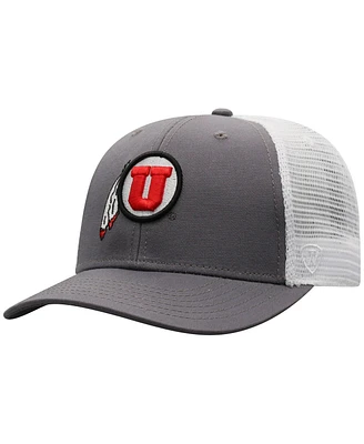 Top of the World Men's Gray/White Utah Utes Victory Baseline Trucker Adjustable Hat