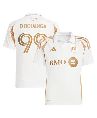 Adidas Big Boys and Girls Denis Bouanga White Lafc 2025 Secondary Replica Player Jersey