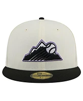 New Era Men's White Colorado Rockies Mountain Chrome 59FIFTY Fitted Hat