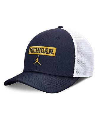 Jordan Men's Michigan Wolverines Navy/White Adjustable Trucker Hat
