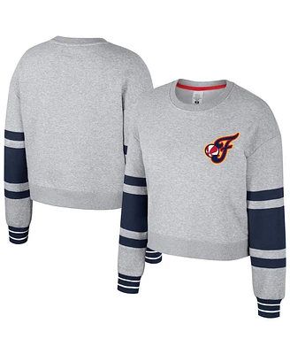 Stadium Essentials Men's and Women's Heather Gray Indiana Fever Cropped Pullover Sweatshirt