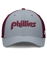 Nike Men's Gray/Burgundy Philadelphia Phillies Rise Swoosh Performance Flex Hat