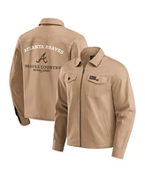 Fanatics Men's Tan Chicago Cubs Distressed Washed Full-Zip Jacket