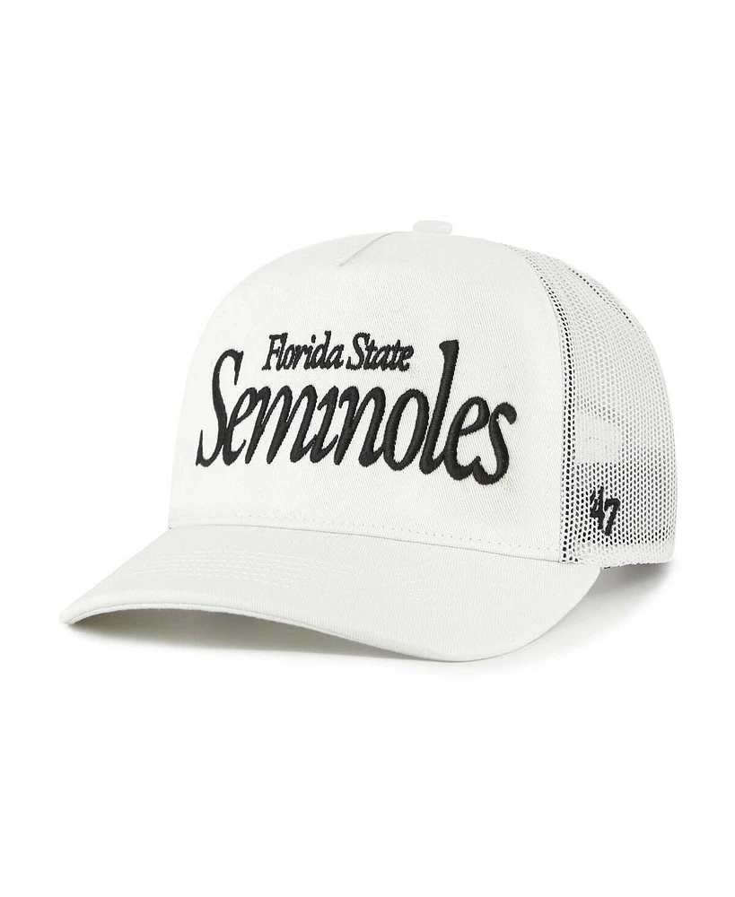 '47 Brand Men's and Women's Cream Florida State Seminoles Foundation Script Adjustable Trucker Hat
