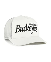 '47 Brand Men's and Women's Cream Ohio State Buckeyes Foundation Script Adjustable Trucker Hat