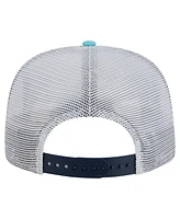 New Era Men's Navy/Light Blue Seattle Kraken Throwback V-Dye Adjustable Golfer Hat