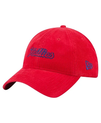 New Era Women's Red Philadelphia Phillies Corduroy 9TWENTY Adjustable Hat