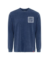 Sportiqe Men's and Women's Blue Indiana Fever Rock Roll Collection Bono Mineral Wash Premium Long Sleeve T-Shirt