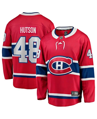 Fanatics Men's Lane Hutson Red Montreal Canadiens Home Breakaway Jersey