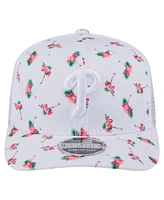 New Era Men's White Philadelphia Phillies Flamingo Mesh Back 9SEVENTY Stretch-Snap Hat