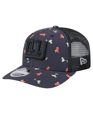 New Era Men's Navy/Black New York Giants Adventure Drinks Pattern 9SEVENTY Stretch snap Hat