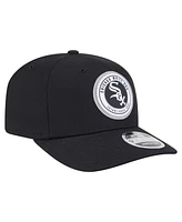New Era Men's Black Chicago White Sox Circle Patch 9SEVENTY Stretch-Snap Hat