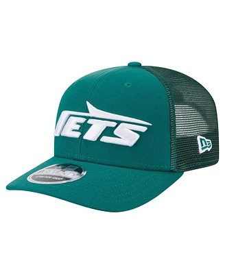 New Era Men's Green New York Jets Main Trucker 9SEVENTY Stretch snap Hat