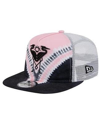 New Era Men's Black/Light Pink Inter Miami Cf Tie-Dye Adjustable Golfer Hat
