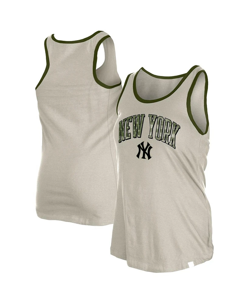 New Era Women's Cream York Yankees Armed Forces Tank Top