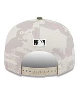New Era Men's Light Beige/Olive Los Angeles Dodgers 2025 Armed Forces Day Split Panel 9FIFTY Snapback Hat