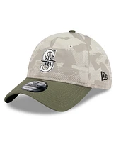 New Era Men's Light Beige/Olive Seattle Mariners 2025 Armed Forces Day 9TWENTY Adjustable Hat