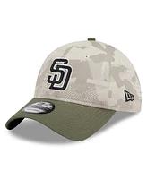 New Era Men's Light Beige/Olive San Diego Padres 2025 Armed Forces Day 9TWENTY Adjustable Hat
