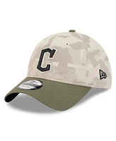New Era Men's Light Beige/Olive Cleveland Guardians 2025 Armed Forces Day 9TWENTY Adjustable Hat