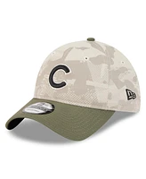 New Era Men's Light Beige/Olive Chicago Cubs 2025 Armed Forces Day 9TWENTY Adjustable Hat