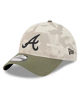 New Era Men's Light Beige/Olive Atlanta Braves 2025 Armed Forces Day 9TWENTY Adjustable Hat