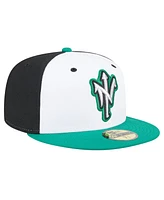 New Era Men's White/Green Norfolk Tides Authentic Collection 59FIFTY Fitted Hat