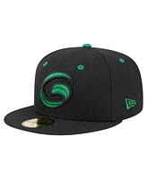 New Era Men's Black Greensboro Grasshoppers Authentic Collection 59FIFTY Fitted Hat